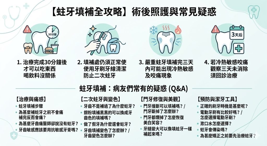 蛀牙填補術後照護